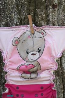 Katyv Baby Kalhotková plena - Luxusní kolekce - Medvídek růžový  (SZ)