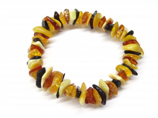 Náramek pro dospělé mléčný jantar multicolor 18cm