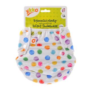 XKKO Jednovelikostní kojenecké plavky -  Watercolour Polka Dots