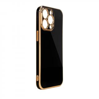 Černý gelový kryt se zlatým rámem pro iPhone 13 Pro Max - MagSafe