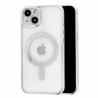 Kryt pro Apple iPhone 13 / 14 - podpora MagSafe -  plastový / gumový - stříbrný