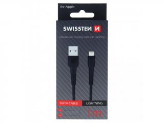 Swissten datový kabel USB/lighting 1 m - černý