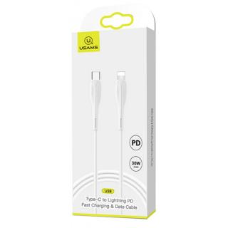 USAMS SJ405 U38 Type C / Lightning PD Datový Kabel White (EU Blister)