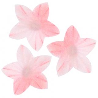 Dekorace oplatková - Květ mini 2 cm růžový, 50 ks