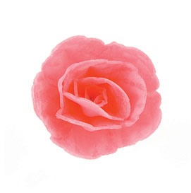 Dekorace oplatková - Růže malá 30 mm, růžová, 3 ks