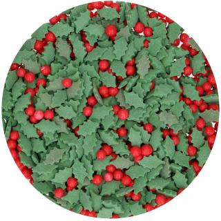 FunCakes Cukrové zdobení Holly Mix Cesmína 55g