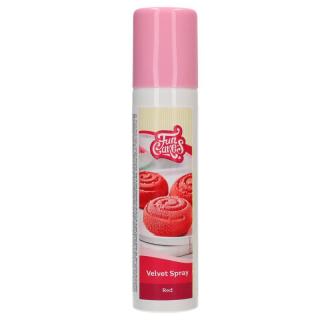 FunCakes Sametový sprej Červený 100 ml