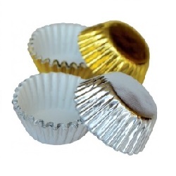 Košíčky hliníkové Zlaté a stříbrné, 25x17 mm, 50 ks
