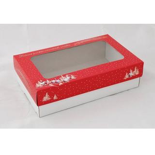 Krabička na 1 kg vánoční cukroví Červená 5 ks