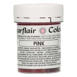 Sugarflair Barva na čokoládu Pink Růžová 35g