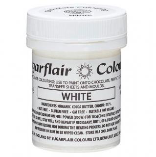 Sugarflair Barva na čokoládu White Bílá TF 35g