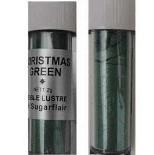 Sugarflair Dekorativní prachová perleťová barva Christmas green (Vánoční zelená), 2g