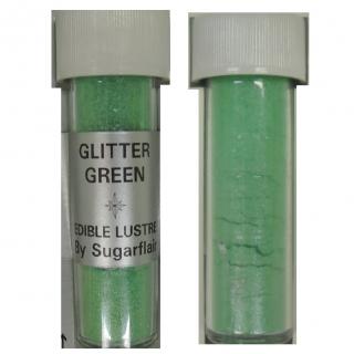 Sugarflair Dekorativní prachová perleťová barva Glitter Green (Třpytivě zelená), 2g
