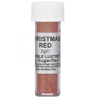 Sugarflair Jedlá prachová perleťová barva Christmas Red TF 2g