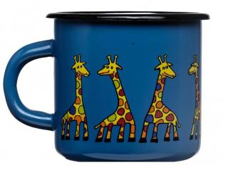 Smaltovaný hrnek námořnická modř motiv žirafa (nižší jakost) Jakost: 2. jakost