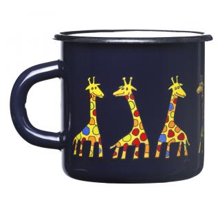 Smaltovaný hrnek tmavě modrý motiv žirafa (nižší jakost) Jakost: 2. jakost