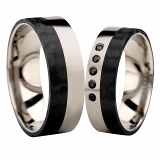 Karbonové snubní prsteny s titanem TC6-6