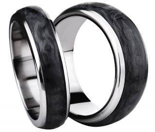 Karbonové snubní prsteny s titanem