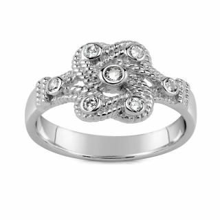 Keltský stříbrný prsten se zirkony