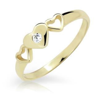 Klasický zlatý zásnubní prsten DF 2326 se zirkony