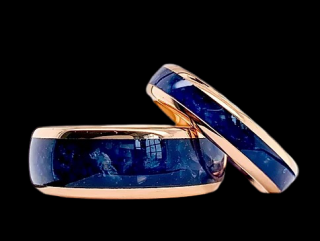 Luxusní wolframové prsteny s Lapis lazuli