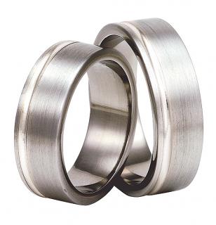 Snubní prsteny titanové se stříbrem TS72-7