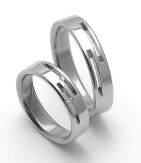 Snubní prsteny z chirurgické oceli ZERO Collection rz05015+rz85015 (Pár snubních prstenů ZERO Collection )