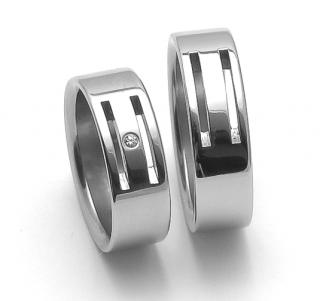 Snubní prsteny z chirurgické oceli ZERO Collection rz06104+rz86104 (Snubní prsteny ZERO Collection rz06104+rz86104)