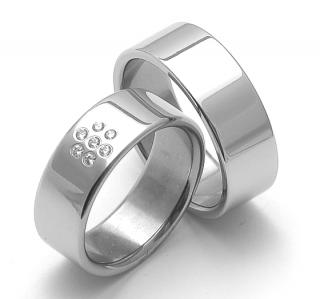 Snubní prsteny z chirurgické oceli ZERO Collection rz08002+rz08000 (Snubní prsteny ZERO Collection rz08002+rz08000)