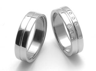Snubní prsteny z chirurgické oceli ZERO Collection rz86118+rz06118 (Snubní prsteny ZERO Collection rz86118+rz06118)