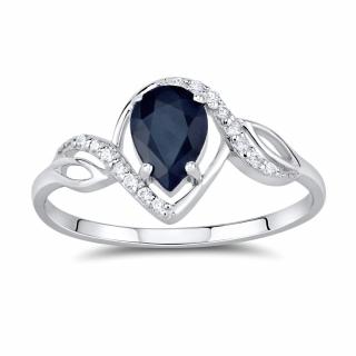 Stříbrný prsten AYNE s pravým Safírem