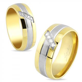 Svatební prsteny chirurgická ocel R-S1532 (Dárkové balení zdarma)