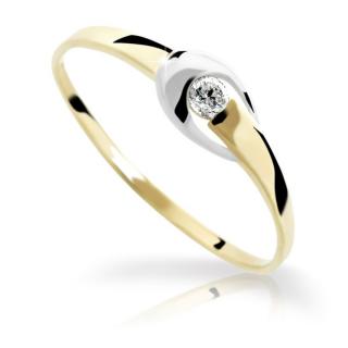 Zlatý zásnubní prsten DF 1063 se zirkony