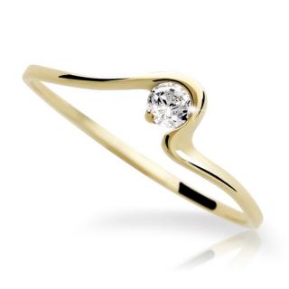 Zlatý zásnubní prsten DF 1082 se zirkony