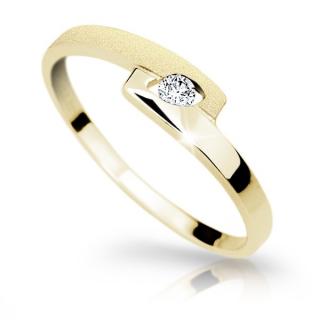 Zlatý zásnubní prsten DF 1284 se zirkony