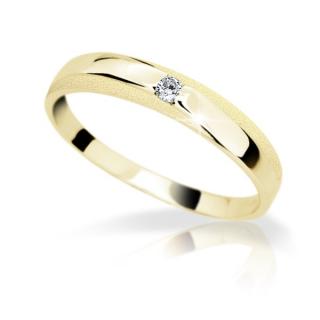 Zlatý zásnubní prsten DF 1617 se zirkony