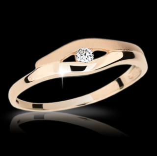 Zlatý zásnubní prsten DF 1745  se zirkony