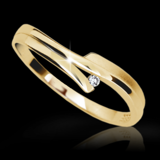 Zlatý zásnubní prsten DF 2000 se zirkony