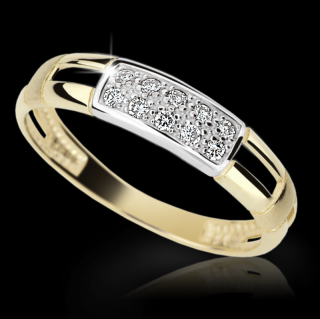 Zlatý zásnubní prsten DF 2033 se zirkony