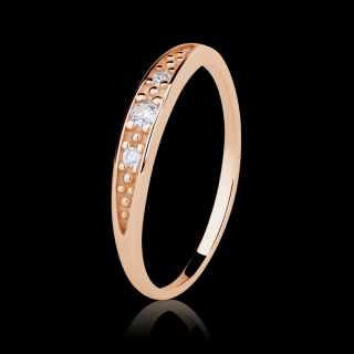 Zlatý zásnubní prsten DF 2038 se zirkony