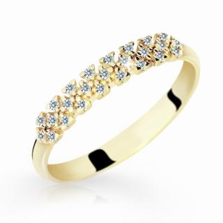 Zlatý zásnubní prsten DF 2059 se zirkony