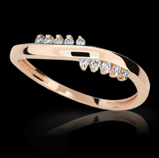Zlatý zásnubní prsten DF 2064 se zirkony