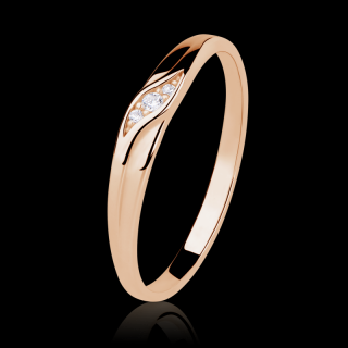 Zlatý zásnubní prsten DF 2844 se zirkony