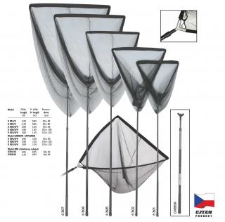 Podběrák model S 300 - AL hliníková rukojeť Název: S 301/9/AL, Délka: 0,85-2,05 m, Velikost ramen: 60 x 60 cm