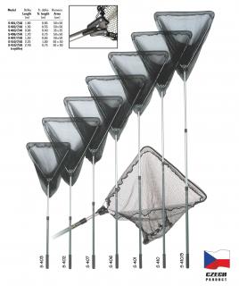 Podběrák model S 400 - Aluminium Název: S 403/7/Al, Délka: 0,40-0,90 m, Velikost ramen: 35 x 35 cm