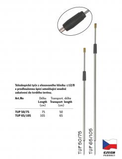 Teleskopická univerzální tyč s prodlouženou špicí - TUP Délka: 50/75, Koncovka: anglický závit