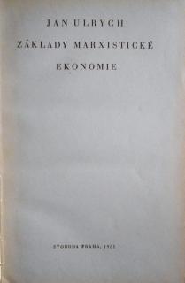 Základy marxistické ekonomie (Jan Ulrich)