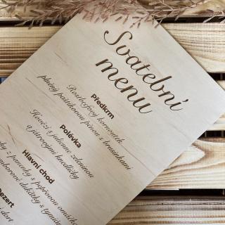 Cedule - Svatební menu