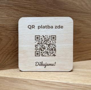 Destička s QR kódem pro přijímání plateb