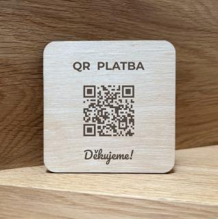 Destička s QR kódem pro přijímání plateb